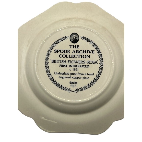 The Spode Archive Collection “British Flowers Rosa” Plate Vintage - Picture 6 of 7